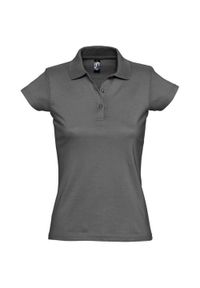 SOL'S - Damska Koszulka Polo Prescott Jersey. Typ kołnierza: polo. Kolor: szary. Materiał: jersey