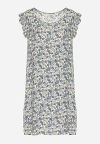 Born2be - Niebieska Rozkloszowana Sukienka Bawełniana bez Rękawów w Wzór Paisley Tullio. Okazja: na co dzień. Kolor: niebieski. Materiał: bawełna. Długość rękawa: bez rękawów. Wzór: paisley. Styl: casual, elegancki #3