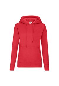 FRUIT OF THE LOOM - Bluza Damska Z Kapturem. Typ kołnierza: kaptur. Kolor: czerwony