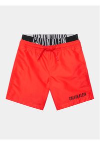 Calvin Klein Swimwear Szorty kąpielowe KV0KV00037 Czerwony Regular Fit. Kolor: czerwony. Materiał: syntetyk #1