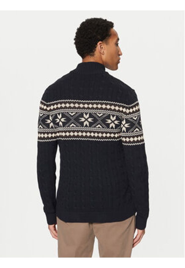 Selected Homme Golf Flake 16081554 Granatowy Regular Fit. Typ kołnierza: golf. Kolor: niebieski. Materiał: bawełna