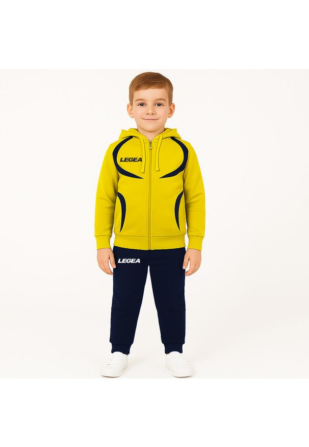 LEGEA - Komplet dresowy dla dziecka TURCHIA JR. Okazja: na uczelnię. Kolor: niebieski, wielokolorowy, żółty. Materiał: dresówka. Długość: długie. Styl: sportowy