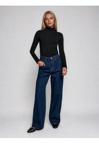 Sinsay - Jeansy wide leg - niebieski. Kolor: niebieski