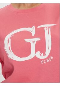 Guess T-Shirt Sara V4YI01 K8FQ4 Różowy Regular Fit. Kolor: różowy. Materiał: bawełna