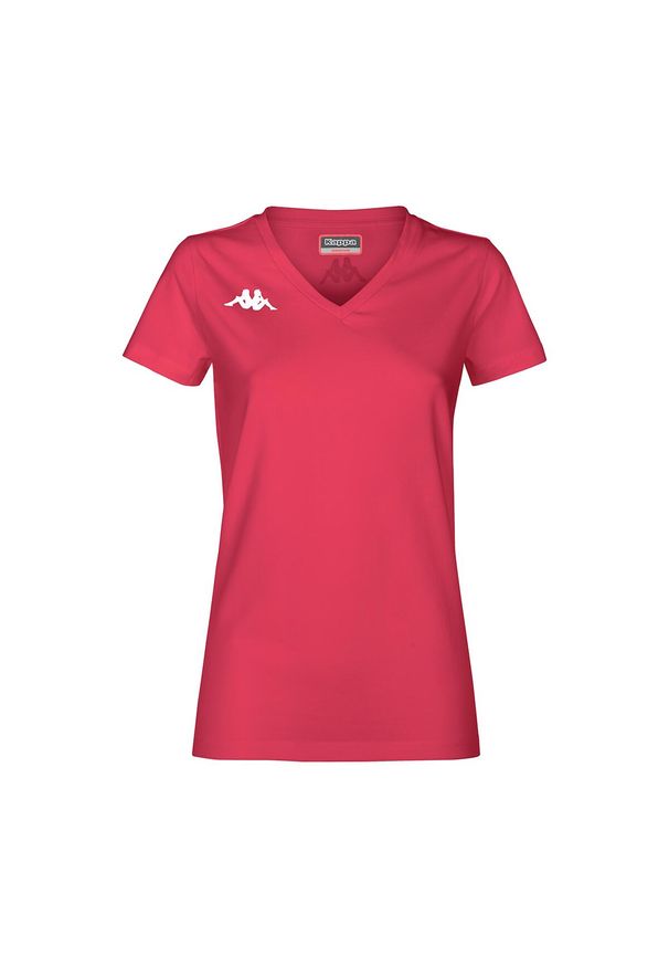 Damski jersey Kappa Brizza. Typ kołnierza: dekolt w kształcie V. Kolor: różowy. Materiał: jersey. Sport: piłka nożna