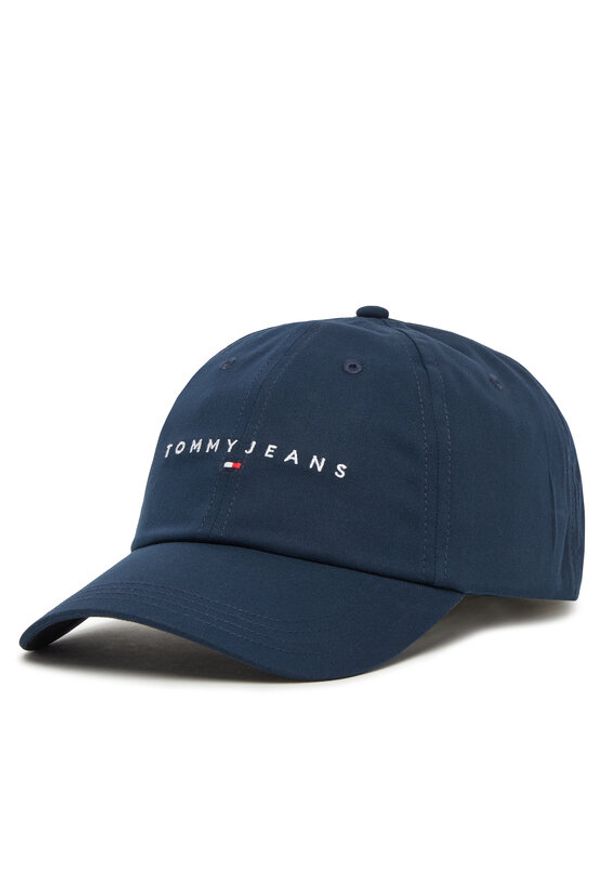 Tommy Jeans Czapka z daszkiem Logo 6 Panel Cap AW0AW16868 Granatowy. Kolor: niebieski. Materiał: bawełna, materiał