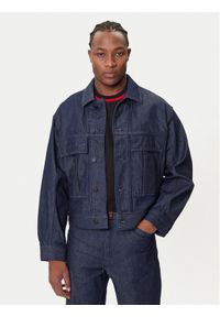 Hugo - HUGO Kurtka jeansowa 50542915 Granatowy Relaxed Fit. Kolor: niebieski. Materiał: bawełna