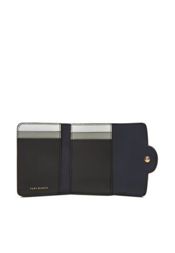 Tory Burch Mały Portfel Damski 165002 Czarny. Kolor: czarny. Materiał: skóra