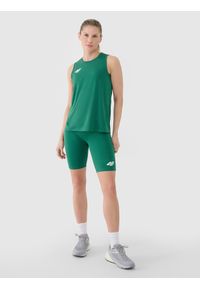 4f - 4F Legginsy kolarki treningowe damskie - zielone L. Kolor: zielony. Materiał: dzianina, włókno, syntetyk, materiał, elastan. Wzór: gładki, ze splotem, jednolity. Sport: fitness