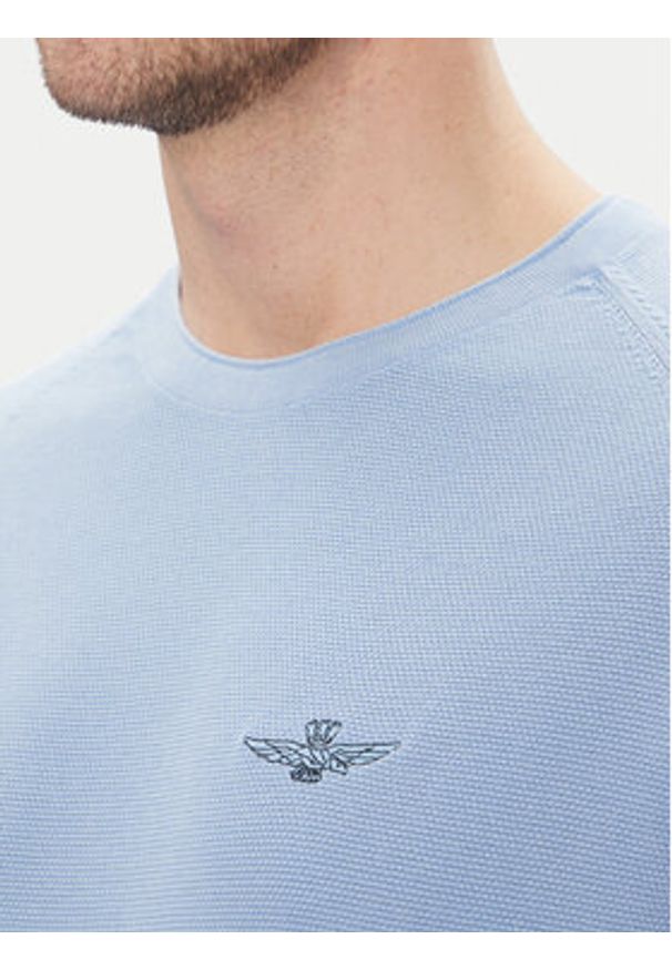 Aeronautica Militare Sweter 251MA1556L560 Błękitny Regular Fit. Kolor: niebieski. Materiał: bawełna