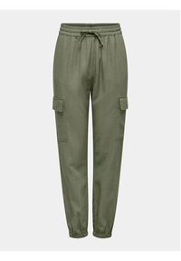 only - ONLY Spodnie dresowe Caro 15310987 Zielony Cargo Fit. Kolor: zielony. Materiał: len #5