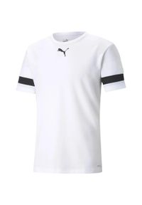 Puma - Koszulka piłkarska męska PUMA teamRISE Jersey. Kolor: biały, czarny, wielokolorowy. Materiał: jersey. Sport: piłka nożna