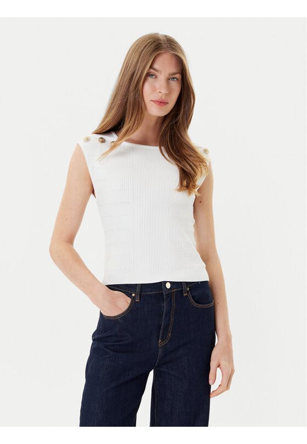 Guess Bluzka W5YR12 Z0130 Biały Regular Fit. Kolor: biały. Materiał: syntetyk
