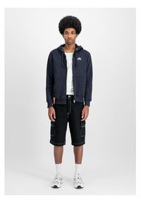 Alpha Industries Bluza Basic Zip 118342 Granatowy Regular Fit. Kolor: niebieski. Materiał: bawełna #3