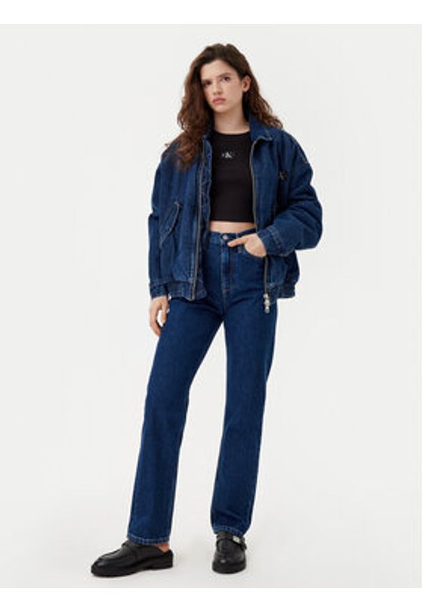 Calvin Klein Jeans Jeansy J20J224504 Granatowy Straight Fit. Kolor: niebieski