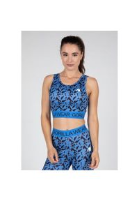 GORILLA WEAR - Osseo Crop Top - Niebieski. Kolor: niebieski. Sport: fitness #1