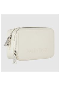 Valentino by Mario Valentino - VALENTINO Ecru torebka dwukomorowa z regulowanym paskiem holiday re camera bag. Materiał: z tłoczeniem