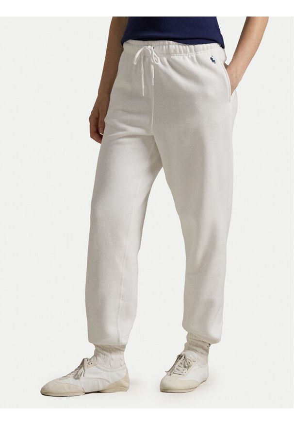 Polo Ralph Lauren Spodnie dresowe Prl Flc Pnt 211943009001 Biały Regular Fit. Kolor: biały. Materiał: bawełna