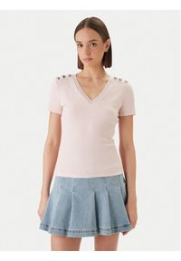 Morgan Bluzka 251-DOMANI Różowy Slim Fit. Kolor: różowy. Materiał: wiskoza #1