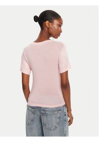 Juicy Couture T-Shirt Sheer JCWCT225301 Różowy Slim Fit. Kolor: różowy. Materiał: wiskoza