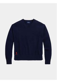 Polo Ralph Lauren Sweter Cn Po 211898583004 Granatowy Regular Fit. Typ kołnierza: polo. Kolor: niebieski. Materiał: bawełna #3