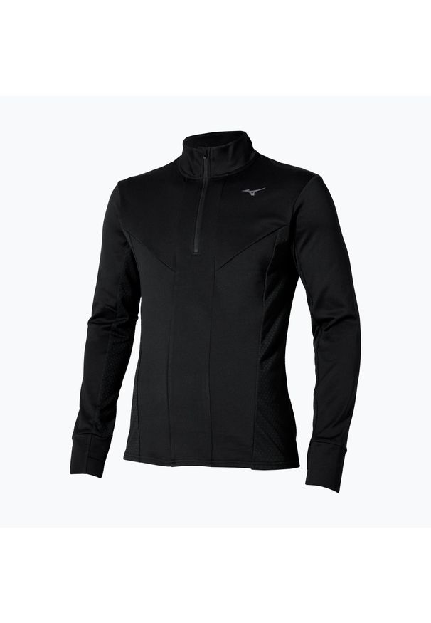 Bluza do biegania męska Mizuno Active Warm Half Zip black. Kolor: czarny. Sport: bieganie