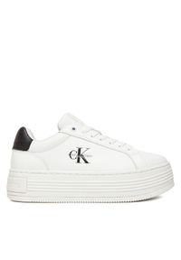 Calvin Klein Jeans Sneakersy Bold Flatf Low Lace Lth YW0YW01878 Biały. Kolor: biały. Materiał: skóra #1