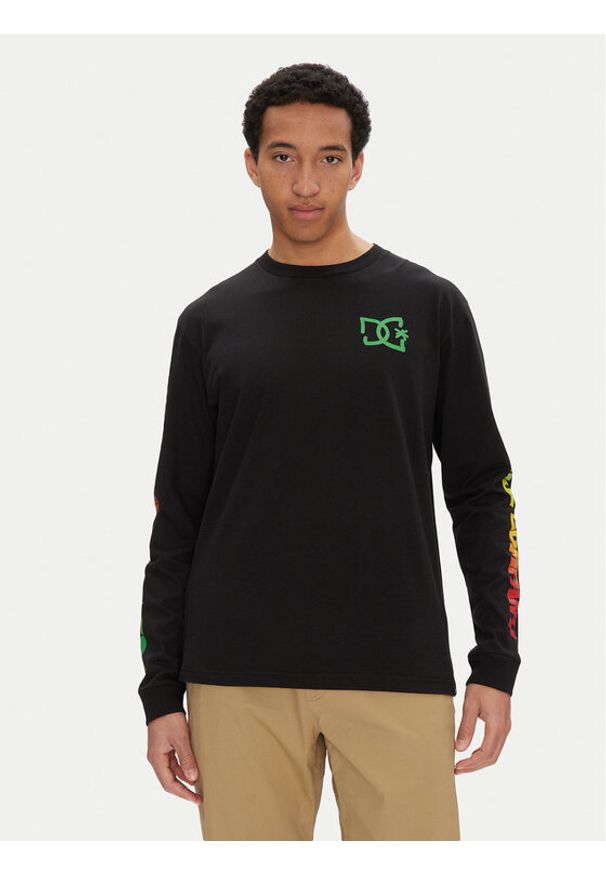 DC Shoes Longsleeve ADYZT05474 Czarny Standard Fit. Kolor: czarny. Materiał: bawełna. Długość rękawa: długi rękaw