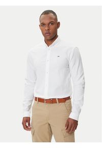 Tommy Jeans Koszula Oxford DM0DM09594 Biały Slim Fit. Kolor: biały. Materiał: bawełna