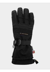 4f - Rękawice narciarskie męskie. Kolor: czarny. Materiał: materiał, skóra. Technologia: Primaloft, Thinsulate. Sezon: zima. Sport: narciarstwo #1