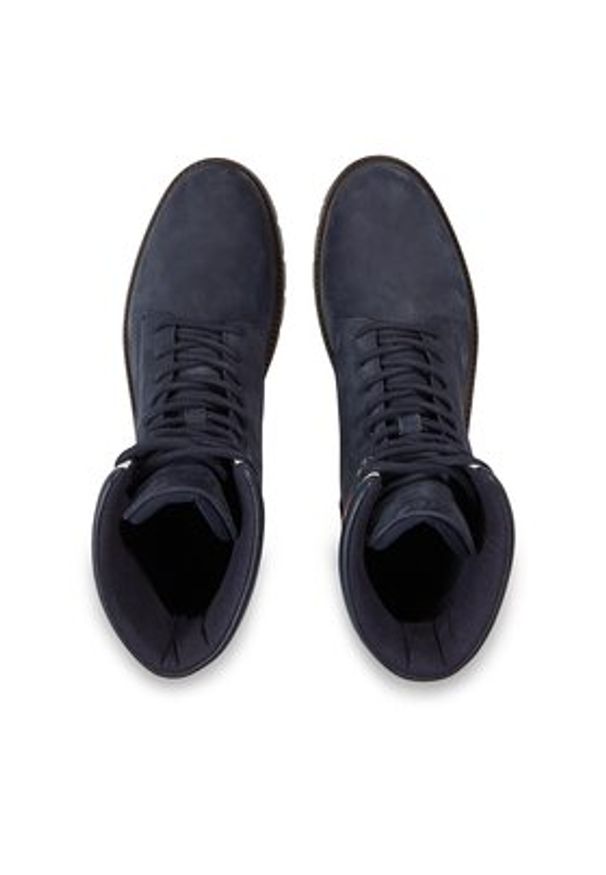 TOMMY HILFIGER - Tommy Hilfiger Trapery Corporate Hilfiger Nubuck Boot FM0FM04801 Niebieski. Kolor: niebieski. Materiał: skóra