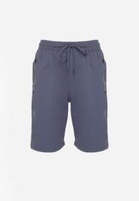 Born2be - Niebieskie Klasyczne Dresowe Szorty z Bawełną Liraneve. Okazja: na co dzień, na spacer. Kolor: niebieski. Materiał: bawełna, dresówka. Styl: klasyczny