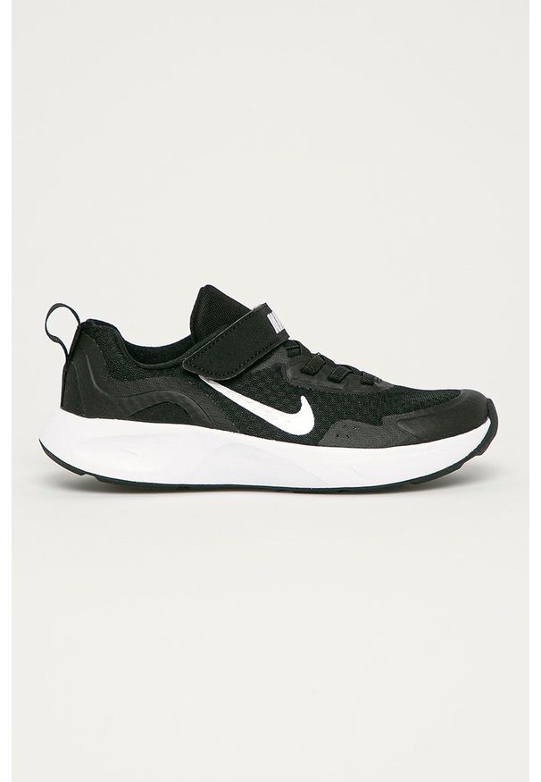 Nike Kids buty dziecięce kolor czarny. Zapięcie: rzepy. Kolor: czarny. Materiał: guma