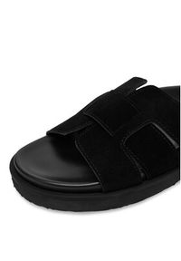 Gino Rossi - GINO ROSSI Klapki C-LB-P2170 Czarny. Kolor: czarny. Materiał: skóra, zamsz #4