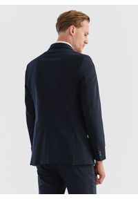 Pako Lorente - PAKO LORENTE – Gładka granatowa marynarka garniturowa. Kolor: niebieski. Materiał: poliester, wełna, elastan. Wzór: gładki. Styl: klasyczny #10