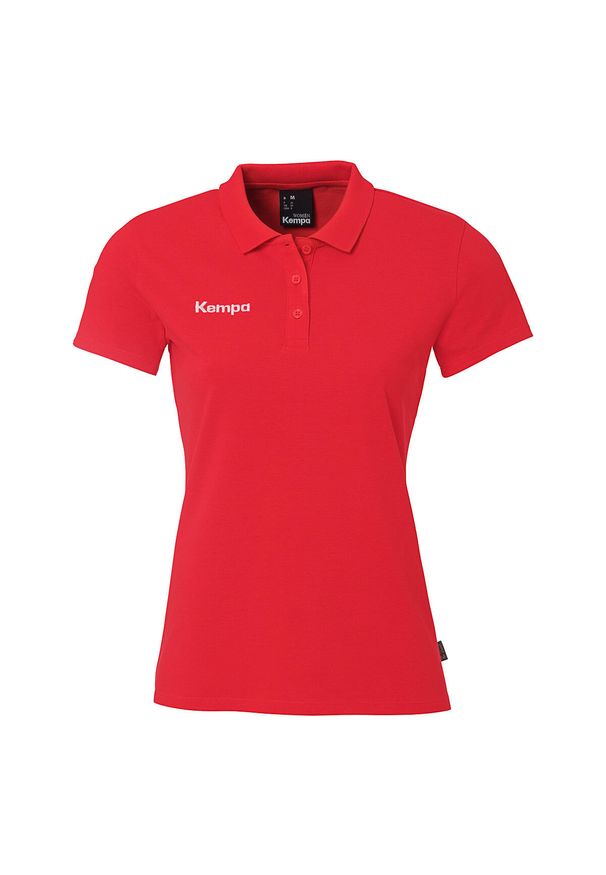 KEMPA - Damska koszulka polo Kempa Classic. Typ kołnierza: polo. Kolor: czerwony, czarny, biały, wielokolorowy. Wzór: haft, napisy