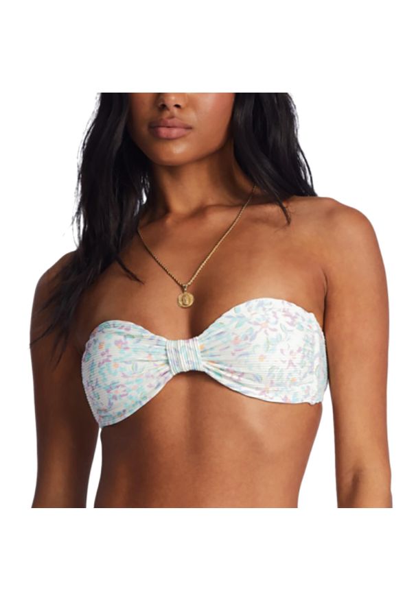 Góra od stroju kąpielowego Billabong Sweet Oasis Tanlines Bandeau. Kolor: biały