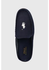 Polo Ralph Lauren klapki DALLINGTON MULE męskie kolor granatowy. Nosek buta: okrągły. Kolor: niebieski. Materiał: guma #5