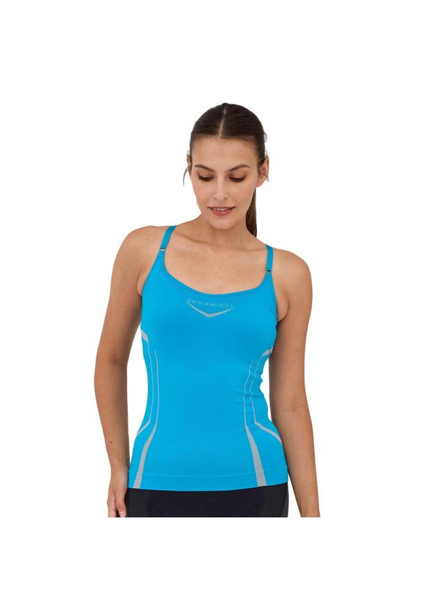 Bezrękawnik damski z topem Brubeck FITNESS. Kolor: niebieski. Materiał: poliamid, elastan. Długość rękawa: bez rękawów. Sport: fitness