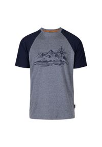 TRESPASS - T-shirt Męski Z Górą Fullmer. Kolor: fioletowy, szary, niebieski, wielokolorowy. Sport: turystyka piesza