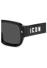 DSQUARED2 okulary przeciwsłoneczne męskie kolor czarny. Kształt: prostokątne. Kolor: czarny #4