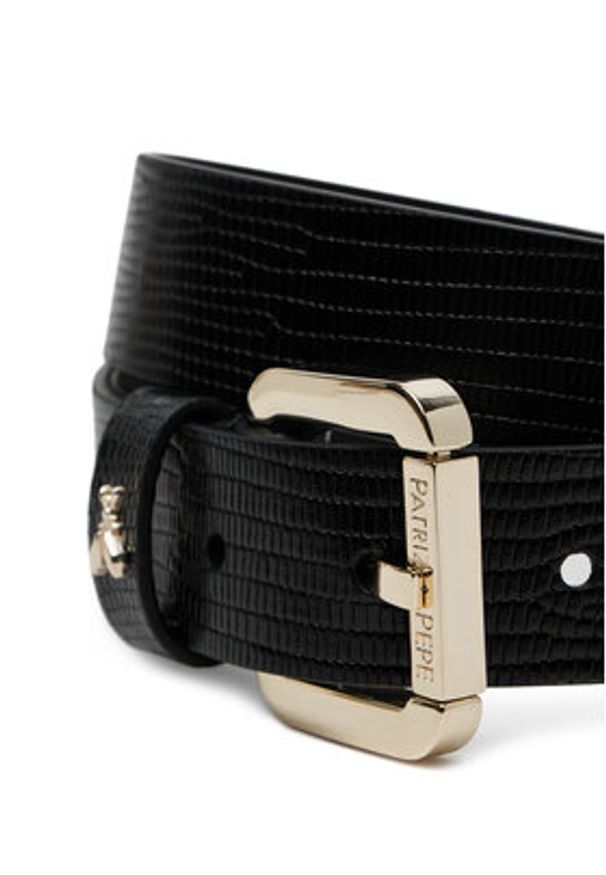 Patrizia Pepe Pasek Damski 8W8684/L137-K103 Czarny. Kolor: czarny. Materiał: skóra