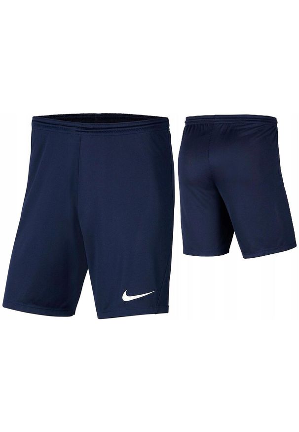 Spodenki piłkarskie męskie Nike Dry Park III treningowe szybkoschnące Dri Fit. Kolor: niebieski. Technologia: Dri-Fit (Nike). Sport: piłka nożna