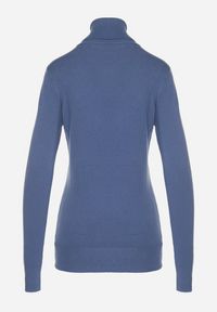 Born2be - Niebieski Golf Sweter z Wiskozą i Kaszmirem Zailaya. Okazja: na co dzień. Typ kołnierza: golf. Kolor: niebieski. Materiał: kaszmir, wiskoza. Styl: casual