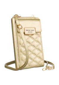 4U CAVALDI - Mini torebka-portfel 4U Cavaldi M-09 złota. Kolor: złoty. Materiał: pikowane. Styl: elegancki