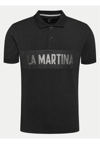 La Martina Polo YMP310 JS324 Czarny Regular Fit. Typ kołnierza: polo. Kolor: czarny. Materiał: bawełna