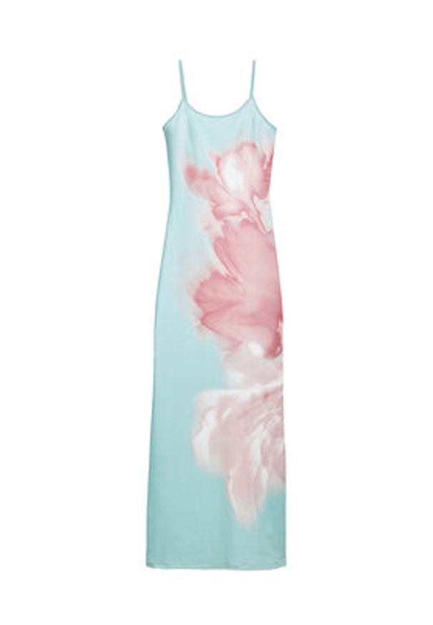 Desigual Sukienka letnia Lyon 25SWVK44 Turkusowy Regular Fit. Kolor: turkusowy. Materiał: syntetyk. Sezon: lato