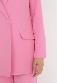 Born2be - Różowa Marynarka Dwurzędowa Mangane. Kolor: różowy. Styl: klasyczny, elegancki #3