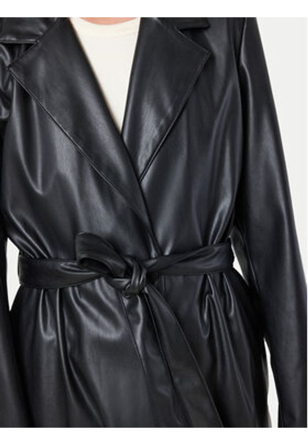 Noisy may - Noisy May Płaszcz przejściowy Cora 27028634 Czarny Regular Fit. Kolor: czarny. Materiał: skóra