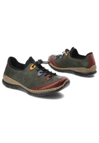 Zielone Półbuty Rieker Wygodne Buty Damskie. Okazja: na co dzień. Kolor: zielony. Materiał: syntetyk, materiał. Szerokość cholewki: normalna. Styl: casual, sportowy, elegancki #8